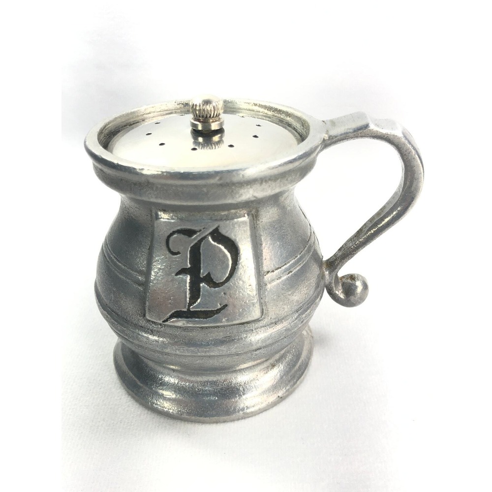 Wilton Armetale RWP Pewter‎ Salt & Pepper Shakers Plough Tavern Pattern Vintage - Picture 7 of 16